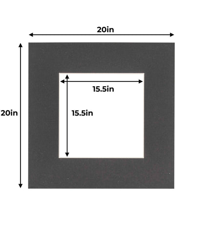 Pack of 10 Textured Black Precut Acid-Free Matboard Set with Clear Bags & Backings