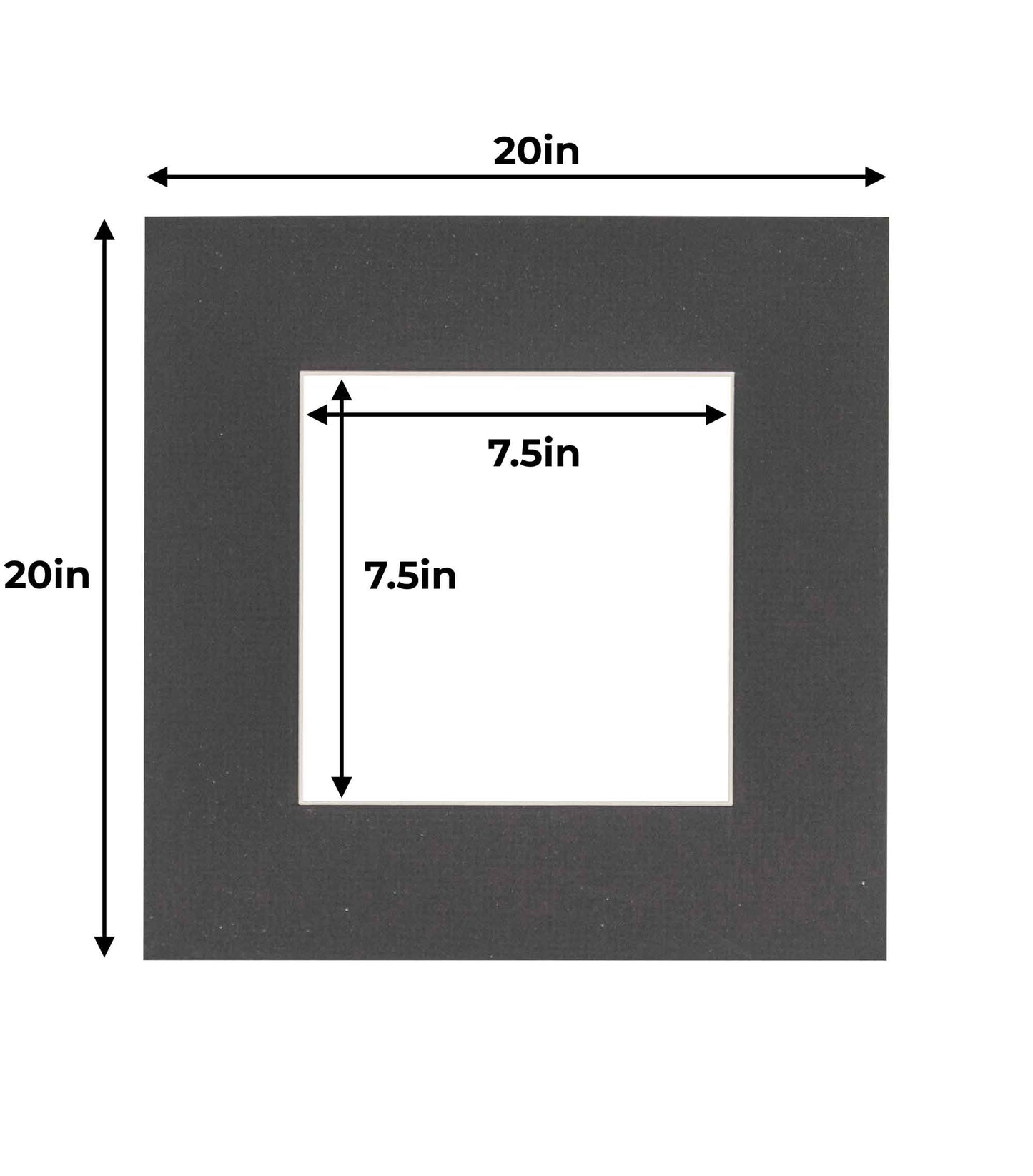Pack of 25 Textured Black Precut Acid-Free Matboard Set with Clear Bags & Backings