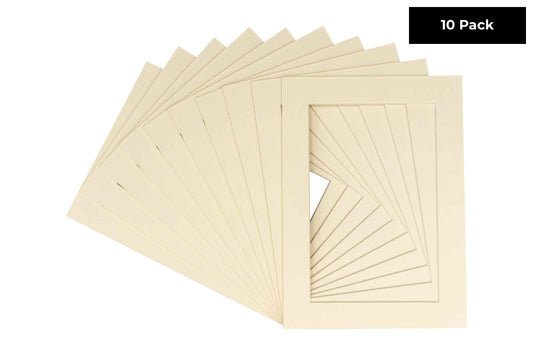 Pack of 10 Textured Cream Precut Acid-Free Matboards