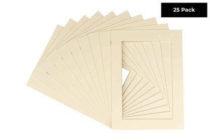 Pack of 25 Textured Cream Precut Acid-Free Matboards