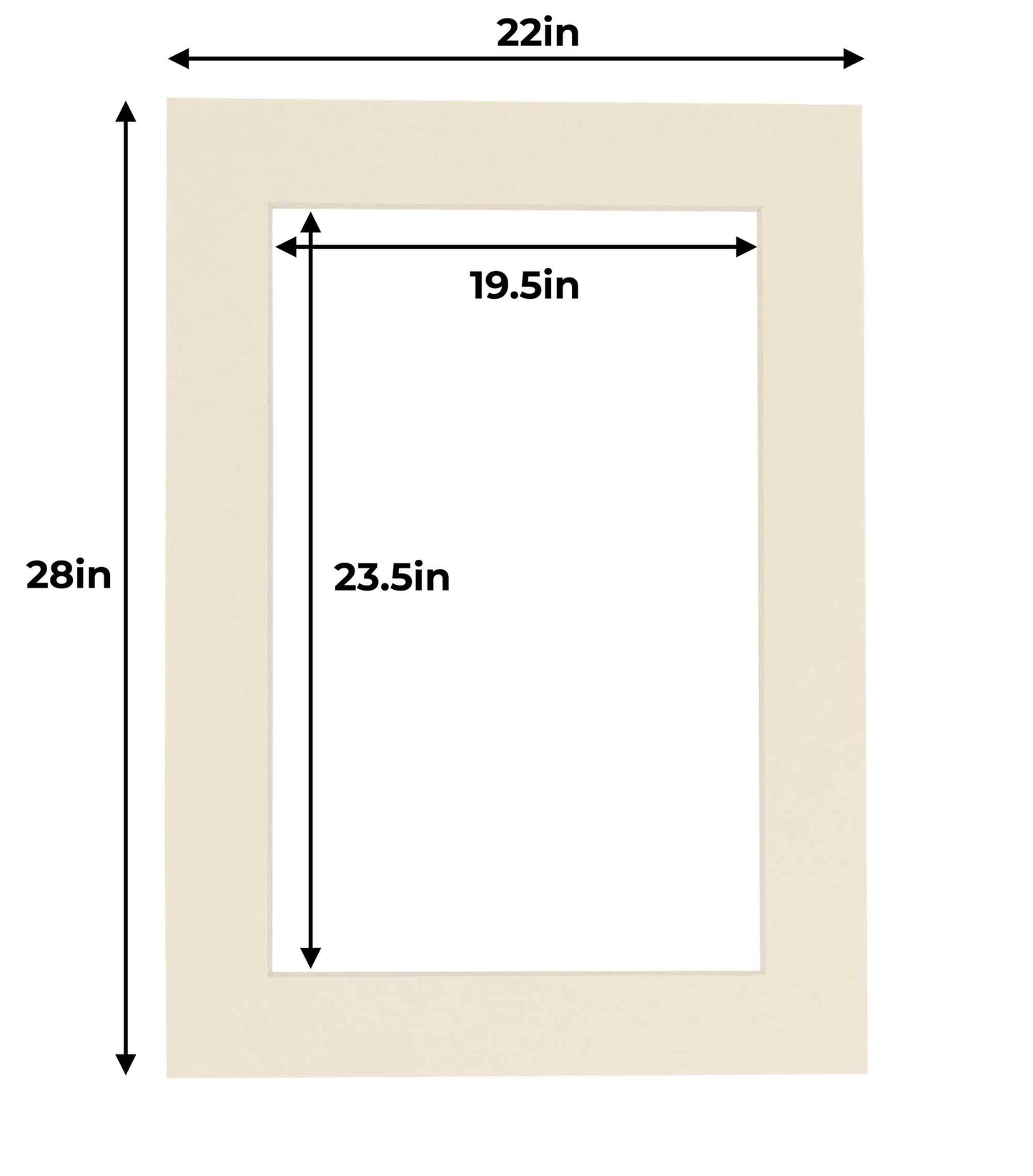 Pack of 25 Textured Cream Precut Acid-Free Matboards