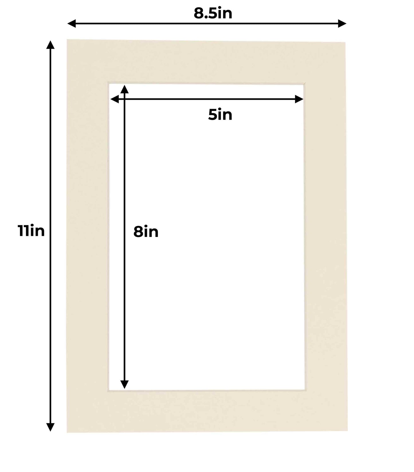 Pack of 10 Textured Cream Precut Acid-Free Matboard Set with Clear Bags & Backings