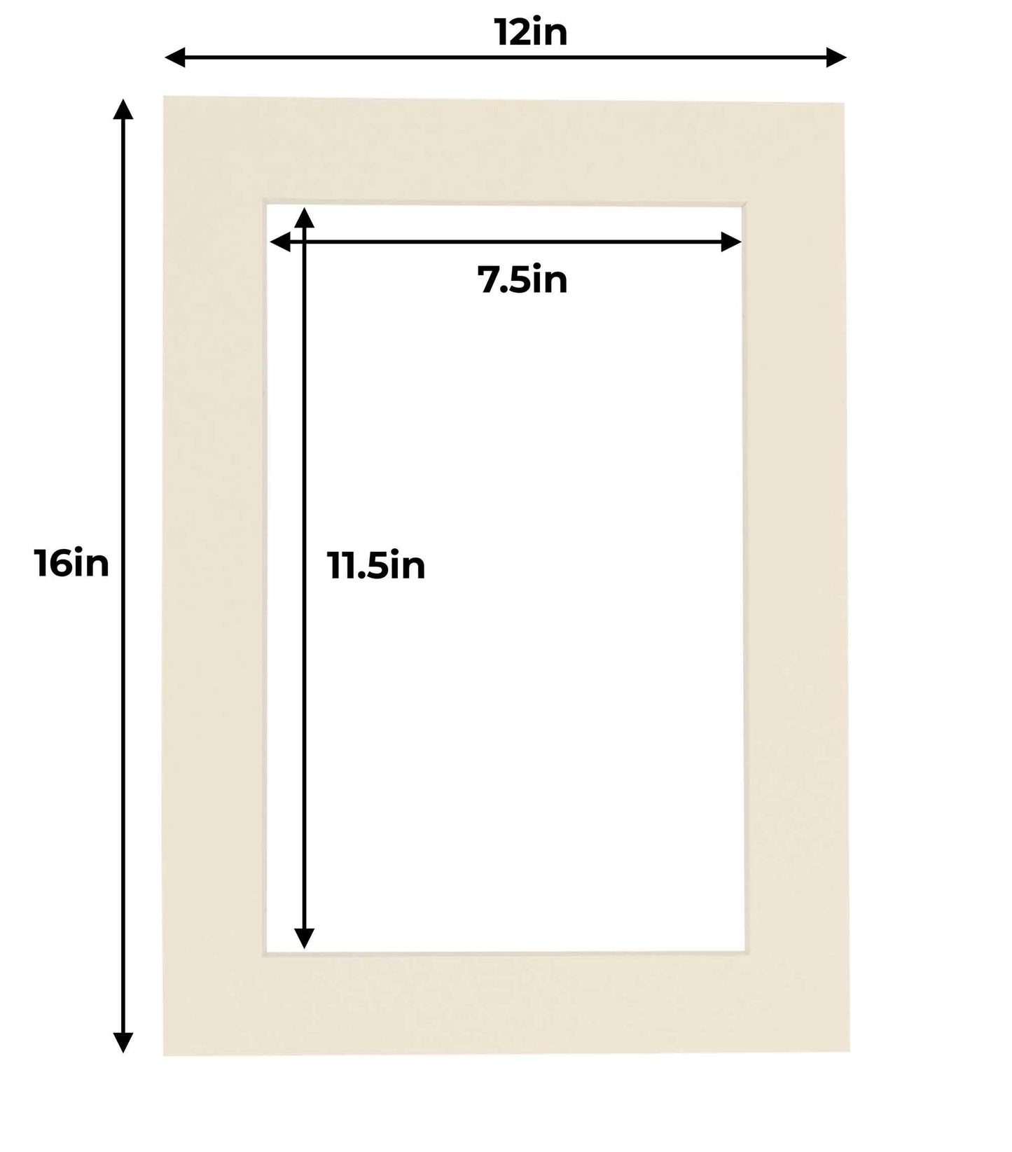 Pack of 25 Textured Cream Precut Acid-Free Matboard Set with Clear Bags & Backings