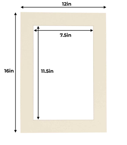 Pack of 10 Textured Cream Precut Acid-Free Matboard Set with Clear Bags & Backings