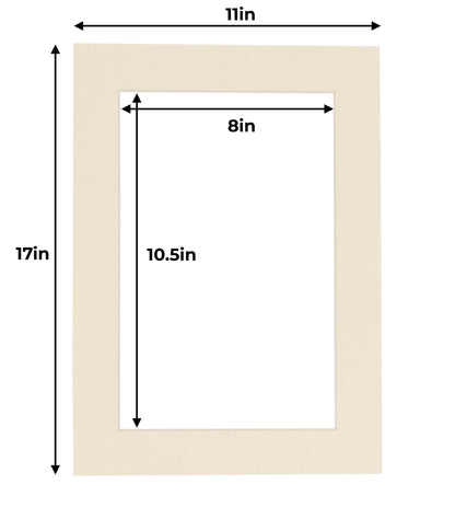 Pack of 10 Textured Cream Precut Acid-Free Matboard Set with Clear Bags & Backings