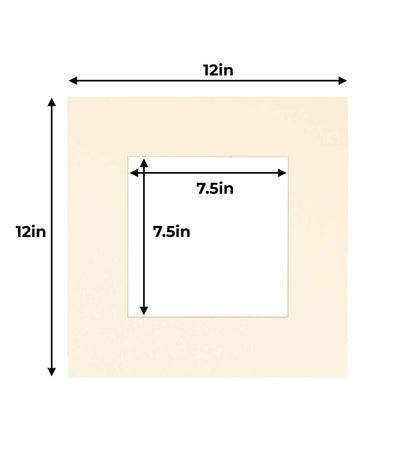 Pack of 25 Textured Cream Precut Acid-Free Matboard Set with Clear Bags & Backings