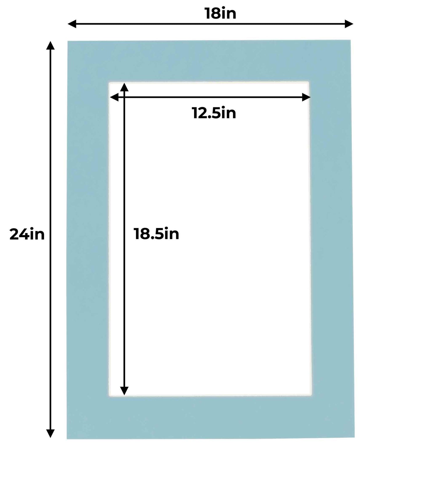 Pack of 10 Aqua Blue Precut Acid-Free Matboards