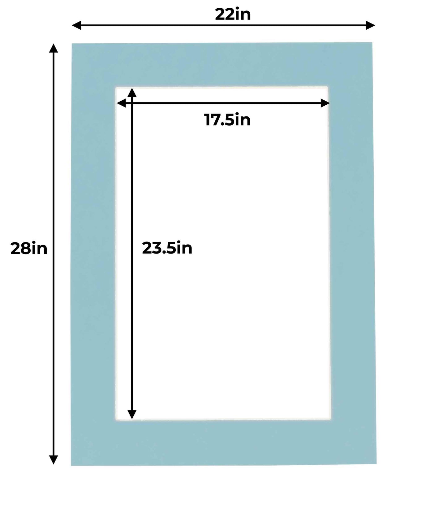 Pack of 10 Aqua Blue Precut Acid-Free Matboards