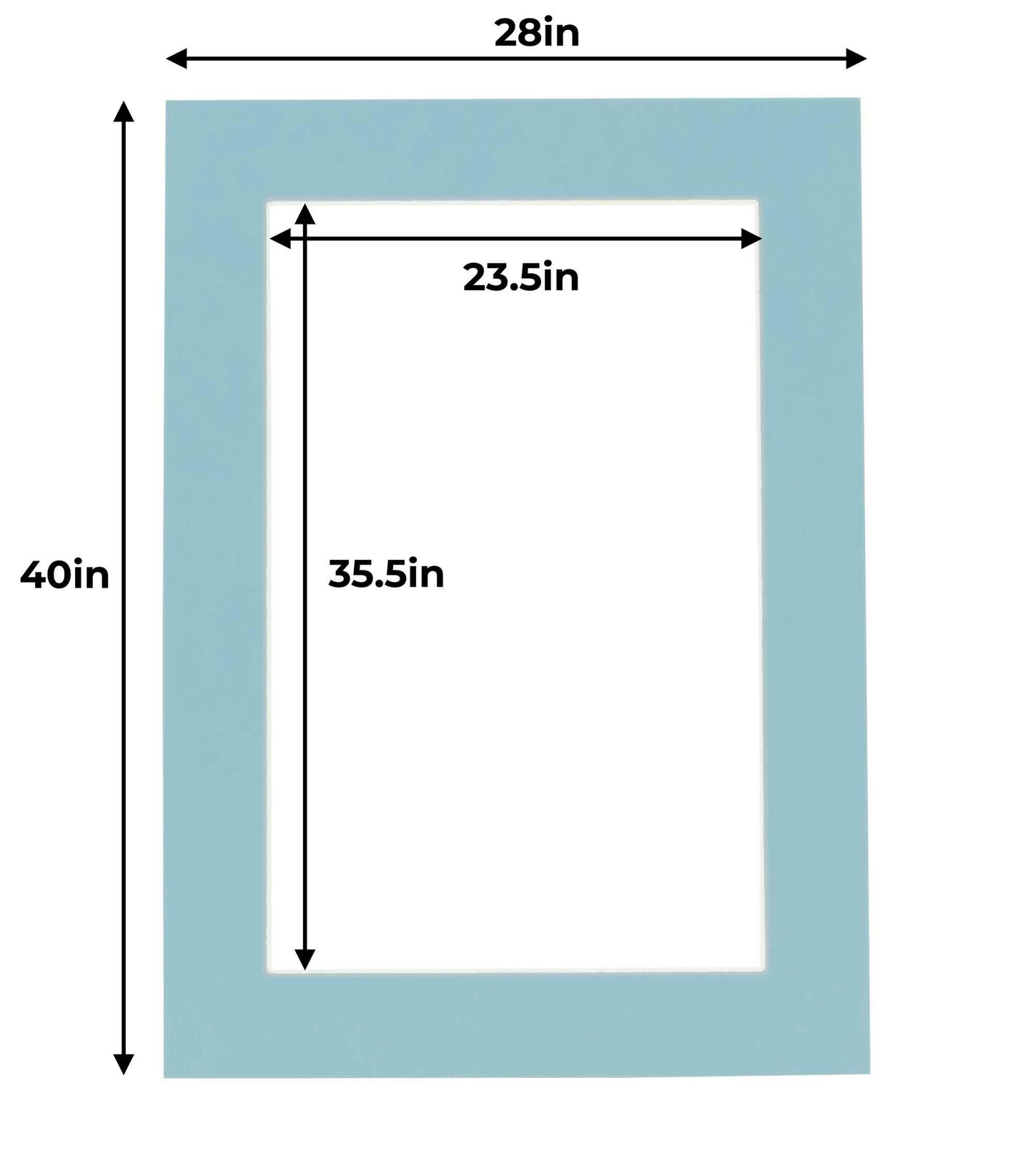 Pack of 10 Aqua Blue Precut Acid-Free Matboards