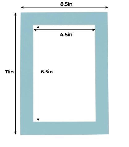 Pack of 25 Aqua Blue Precut Acid-Free Matboards