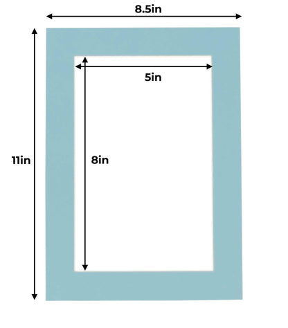 Pack of 10 Aqua Blue Precut Acid-Free Matboards