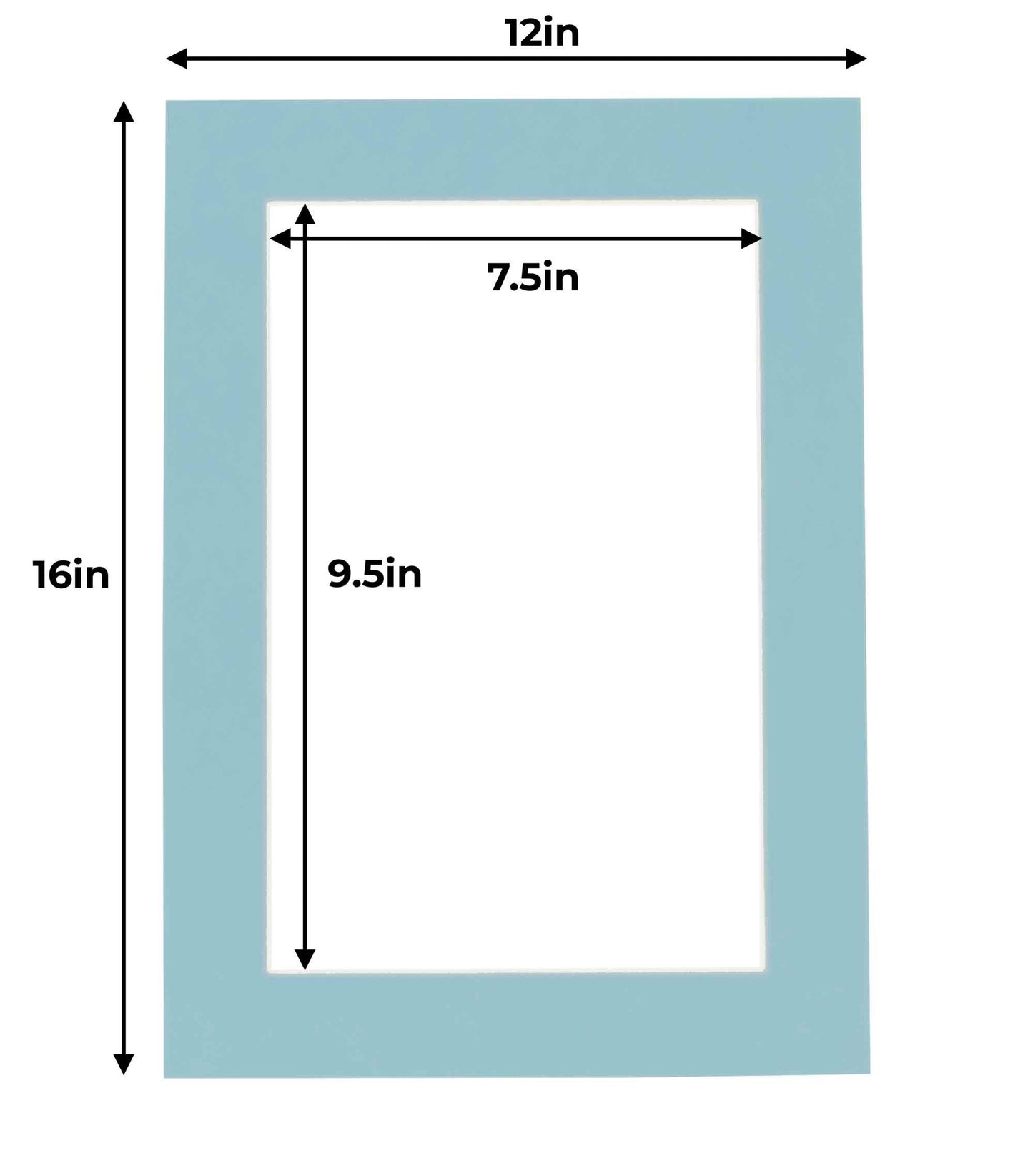 Pack of 10 Aqua Blue Precut Acid-Free Matboards