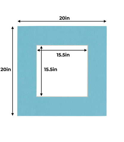 Pack of 25 Aqua Blue Precut Acid-Free Matboards