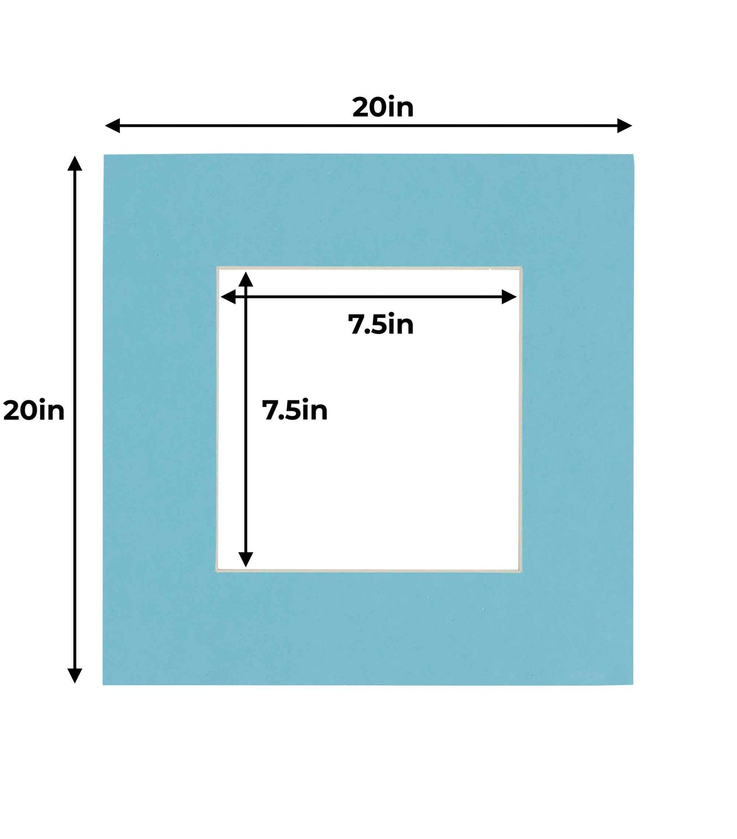 Pack of 10 Aqua Blue Precut Acid-Free Matboard Set with Clear Bags & Backings