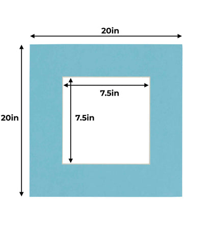 Pack of 25 Aqua Blue Precut Acid-Free Matboards