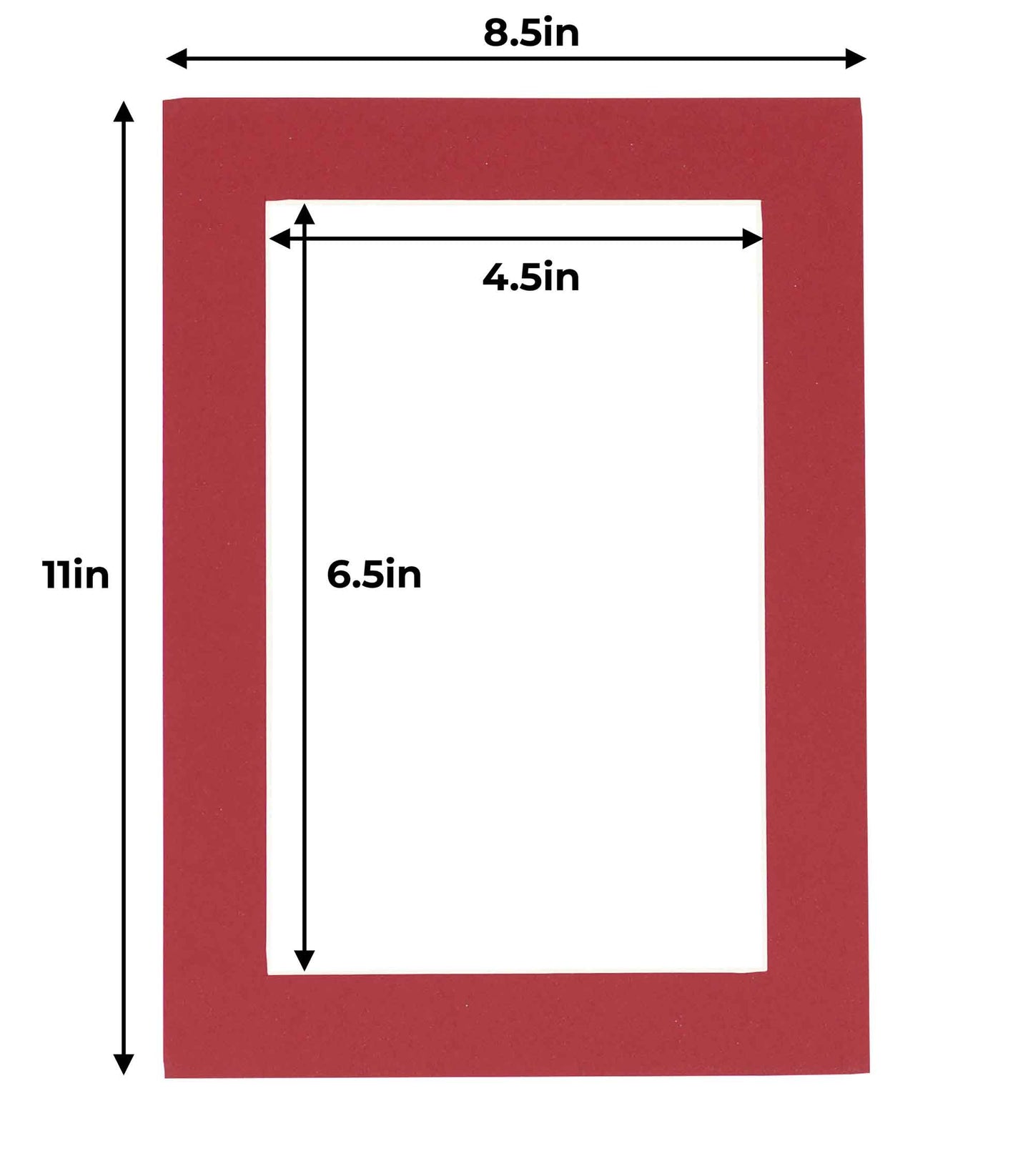 Pack of 25 Deep Red Precut Acid-Free Matboards