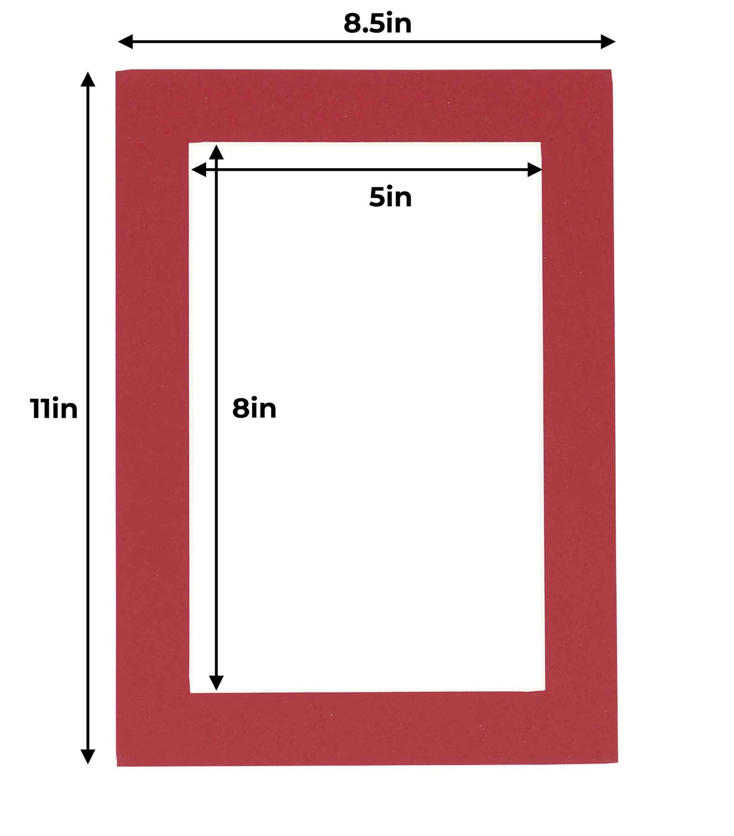 Pack of 25 Deep Red Precut Acid-Free Matboards