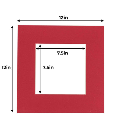 Pack of 10 Deep Red Precut Acid-Free Matboards