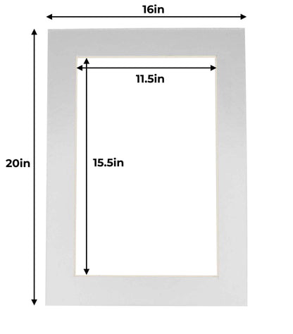 Metallic Silver Precut Acid-Free Matboard Set with Clear Bag & Backing