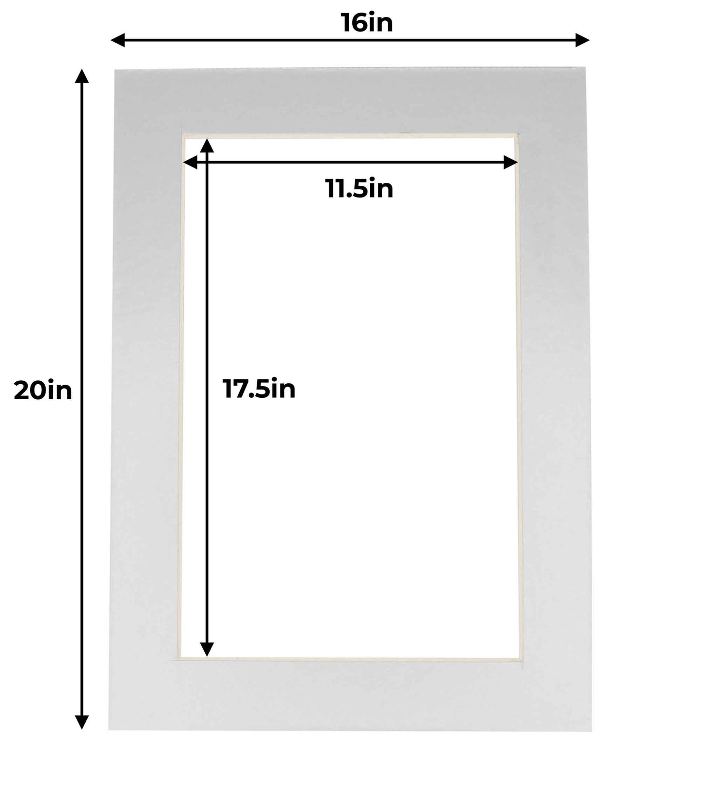 Pack of 25 Metallic Silver Precut Acid-Free Matboard Set with Clear Bags & Backings