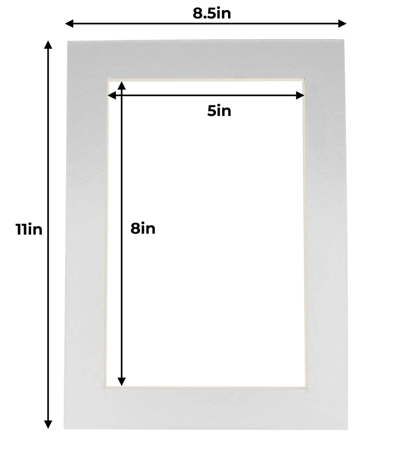 Metallic Silver Precut Acid-Free Matboard Set with Clear Bag & Backing