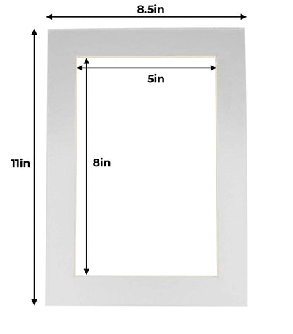 Metallic Silver Precut Acid-Free Matboard Set with Clear Bag & Backing