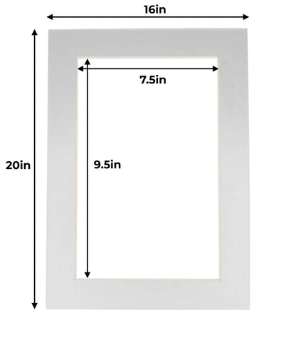 Metallic Silver Precut Acid-Free Matboard Set with Clear Bag & Backing