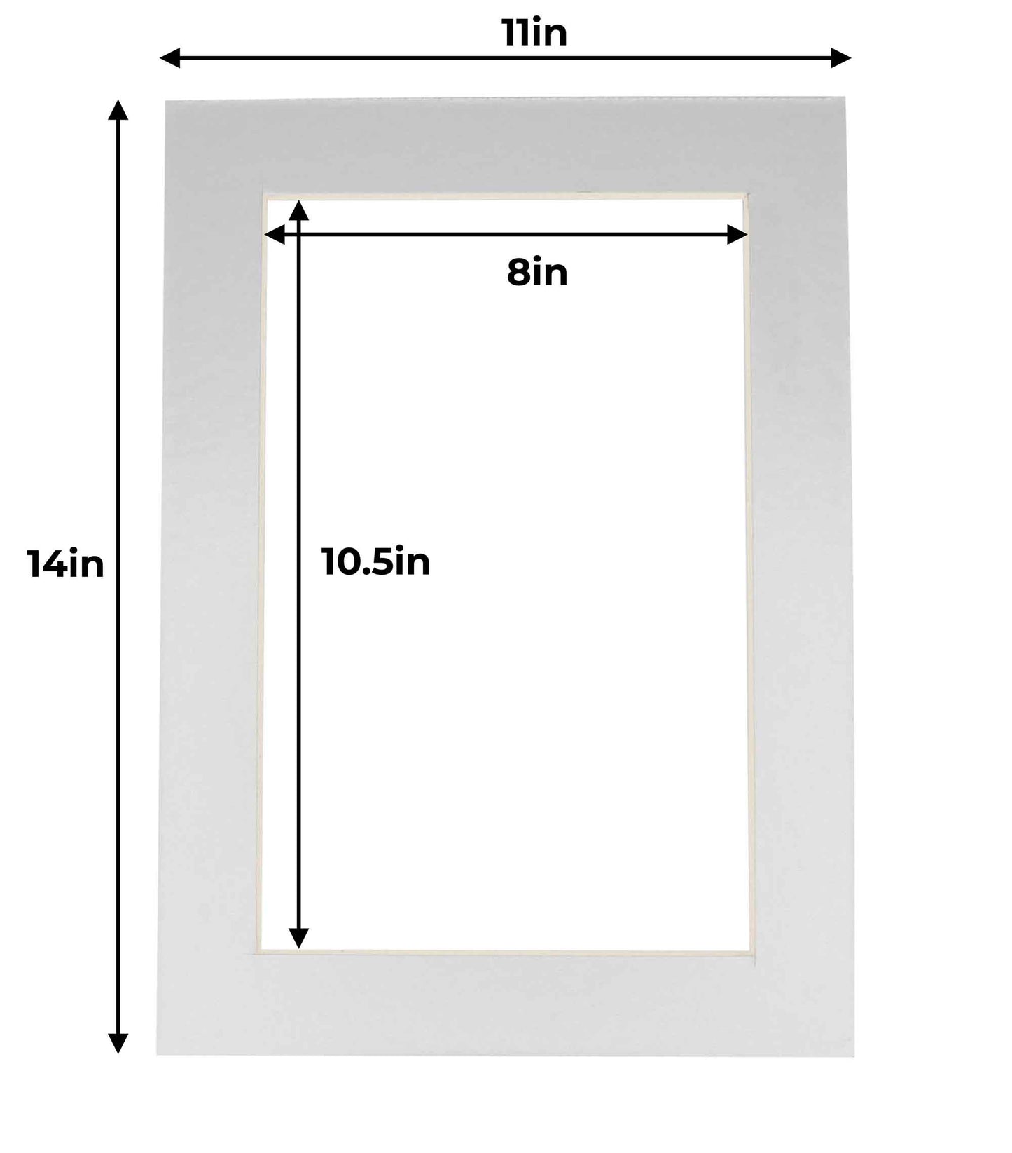 Metallic Silver Precut Acid-Free Matboard Set with Clear Bag & Backing