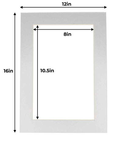 Metallic Silver Precut Acid-Free Matboard Set with Clear Bag & Backing