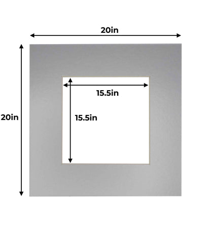 Pack of 10 Metallic Silver Precut Acid-Free Matboard Set with Clear Bags & Backings
