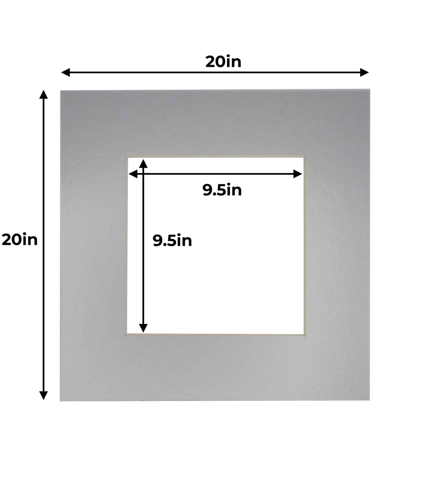 Metallic Silver Precut Acid-Free Matboard Set with Clear Bag & Backing