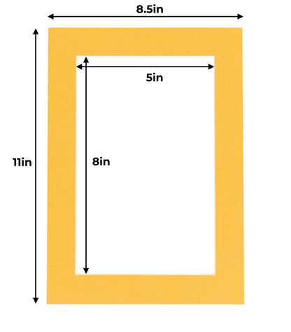 Pack of 25 Topaz Orange Precut Acid-Free Matboards