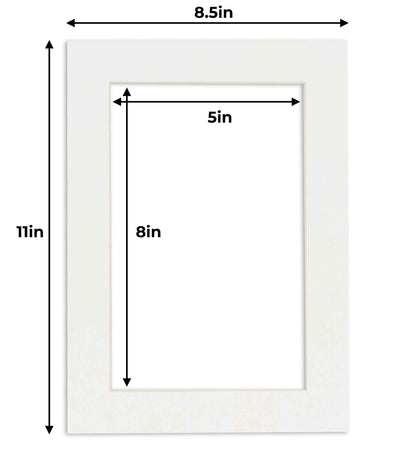 Textured White Precut Acid-Free Matboard Set with Clear Bag & Backing