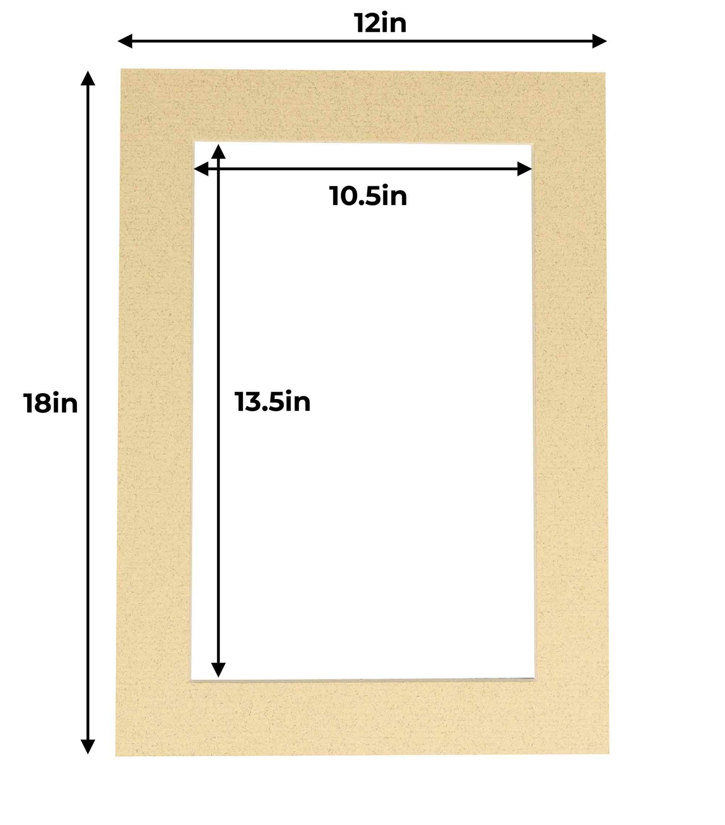 Pack of 25 Tan Precut Acid-Free Matboard Set with Clear Bags & Backings