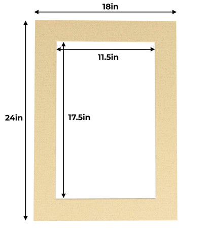 Tan Precut Acid-Free Matboard Set with Clear Bag & Backing