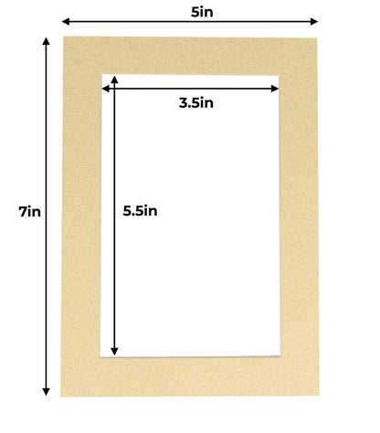 Pack of 10 Tan Precut Acid-Free Matboard Set with Clear Bags & Backings