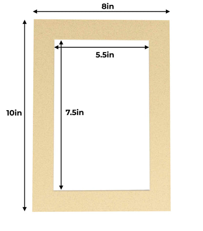 Pack of 10 Tan Precut Acid-Free Matboards