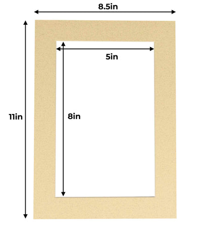 Pack of 25 Tan Precut Acid-Free Matboards