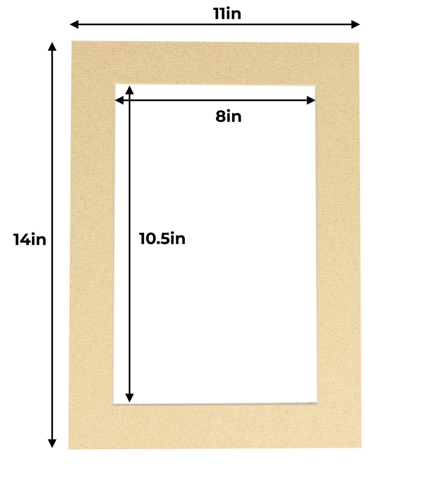 Pack of 10 Tan Precut Acid-Free Matboard Set with Clear Bags & Backings