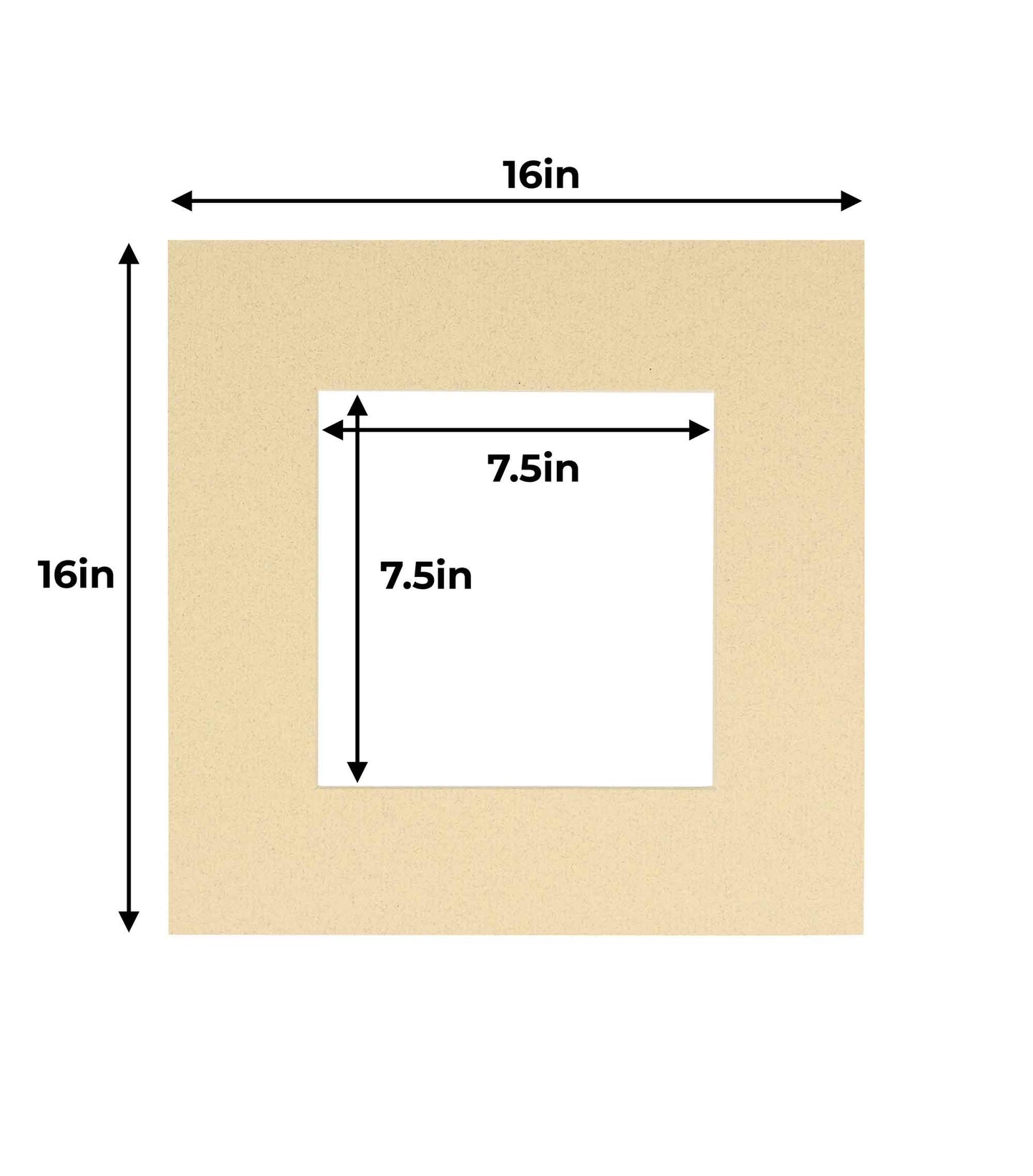 Pack of 25 Tan Precut Acid-Free Matboard Set with Clear Bags & Backings