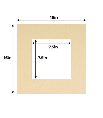 Pack of 25 Tan Precut Acid-Free Matboard Set with Clear Bags & Backings