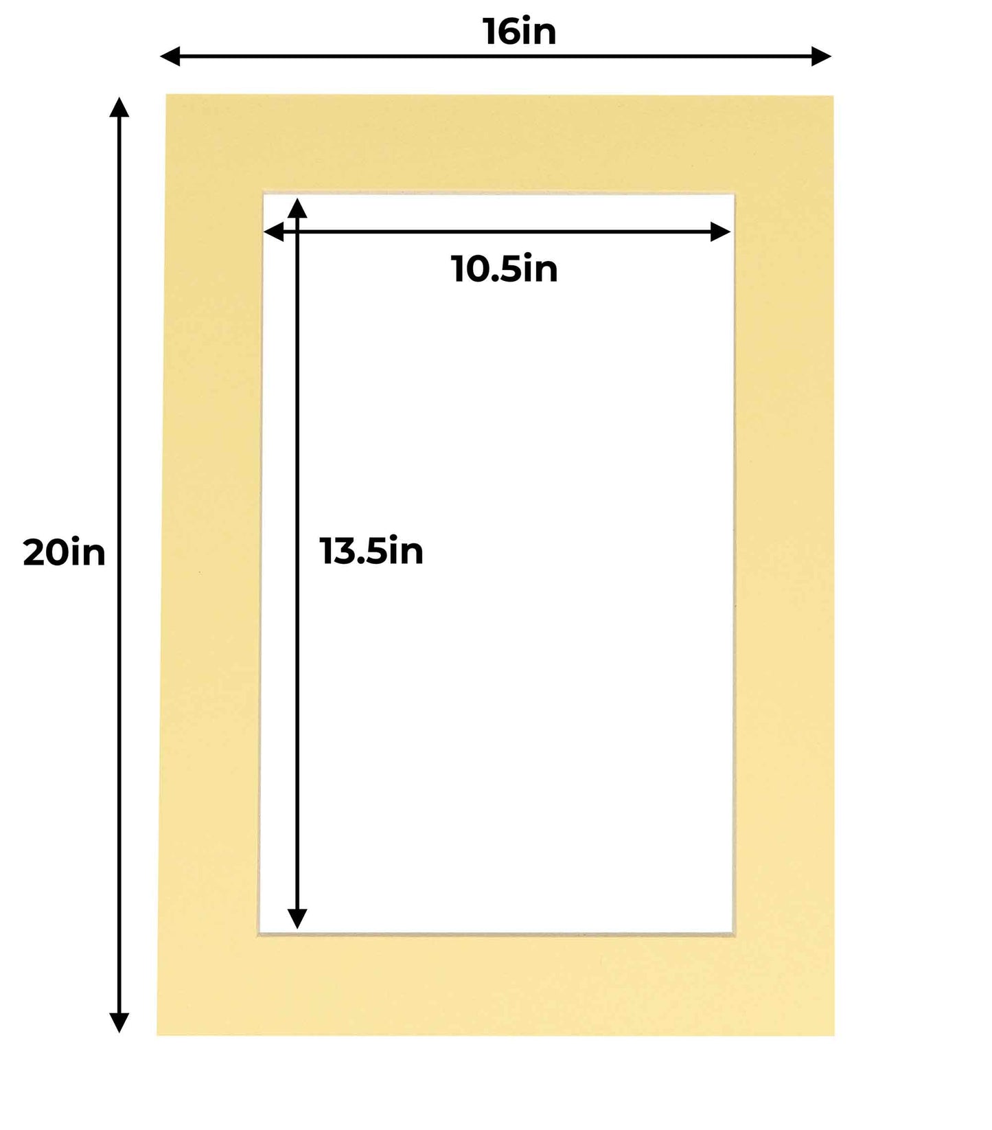 Pack of 25 Soft Yellow Precut Acid-Free Matboards