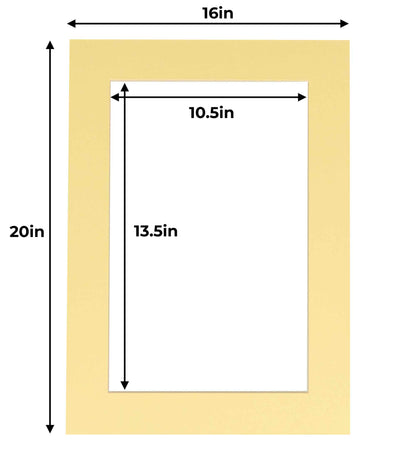Pack of 25 Soft Yellow Precut Acid-Free Matboards
