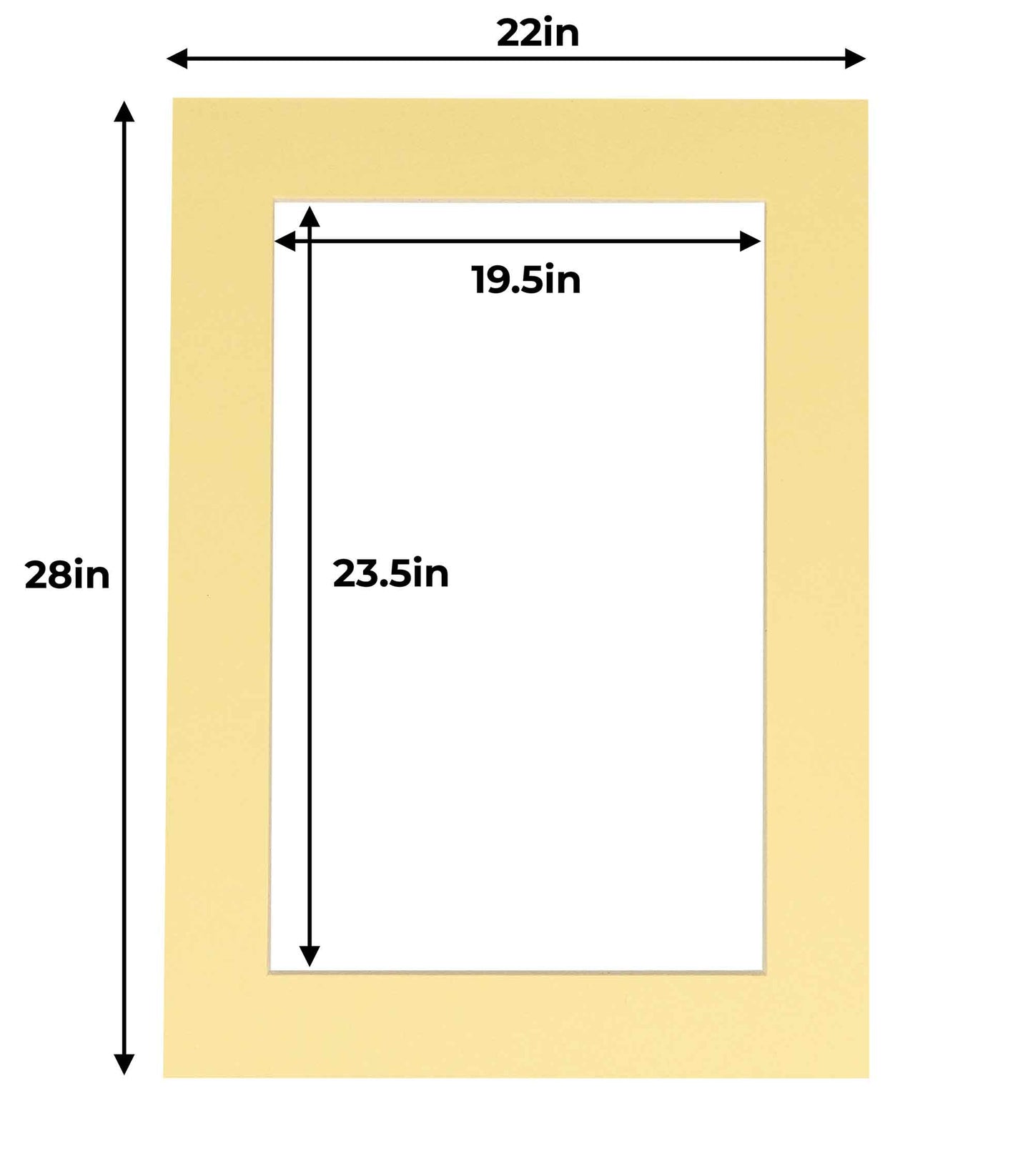Pack of 10 Soft Yellow Precut Acid-Free Matboard Set with Clear Bags & Backings