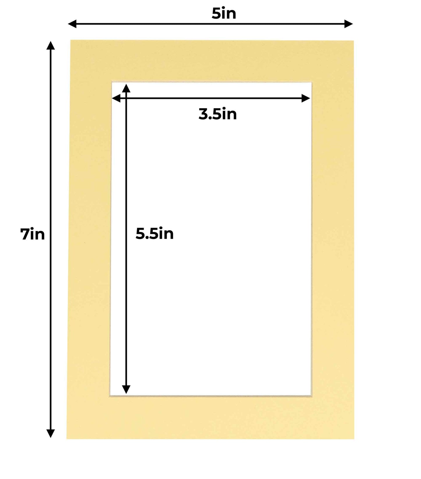 Pack of 25 Soft Yellow Precut Acid-Free Matboards