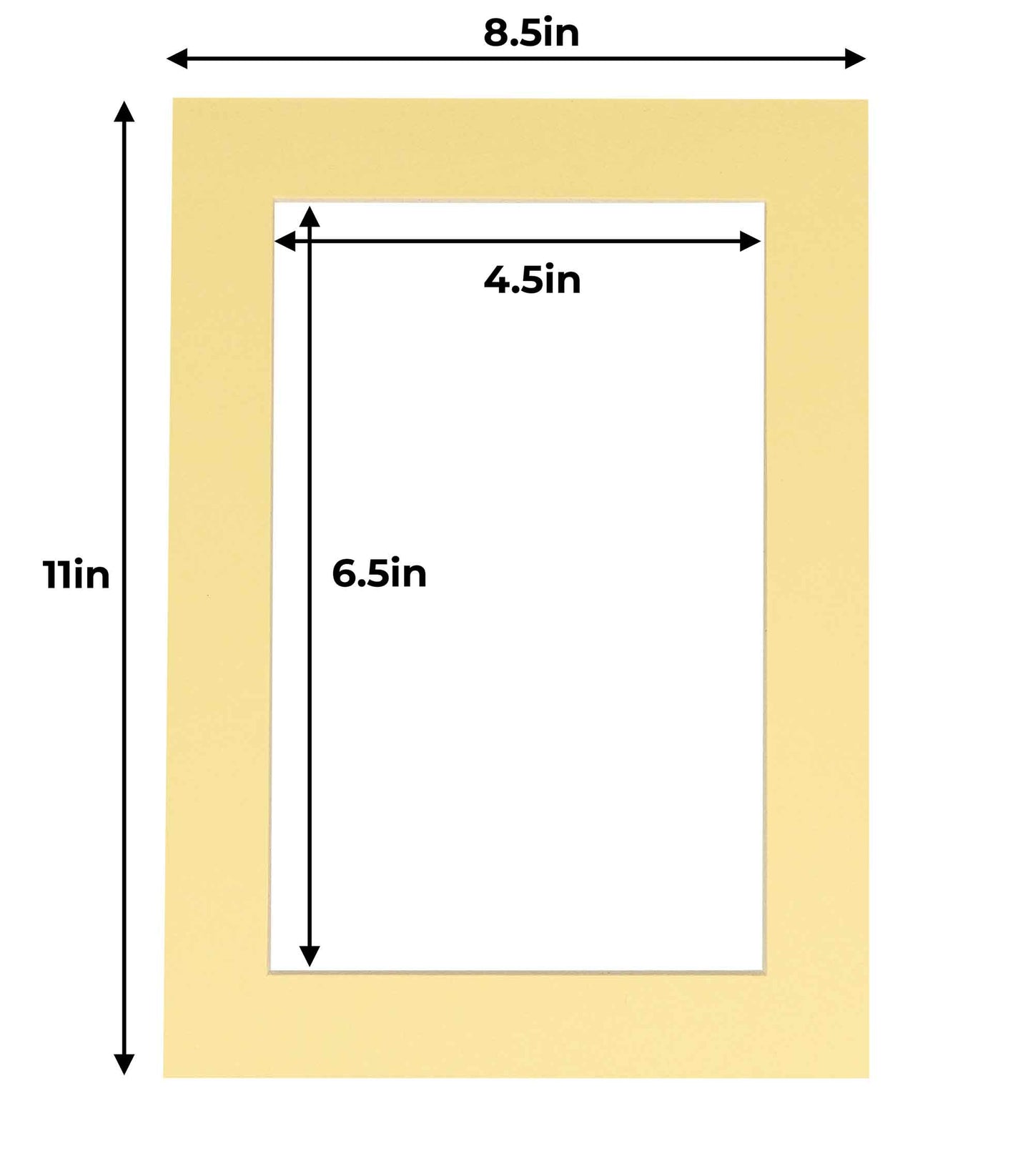 Soft Yellow Precut Acid-Free Matboard Set with Clear Bag & Backing