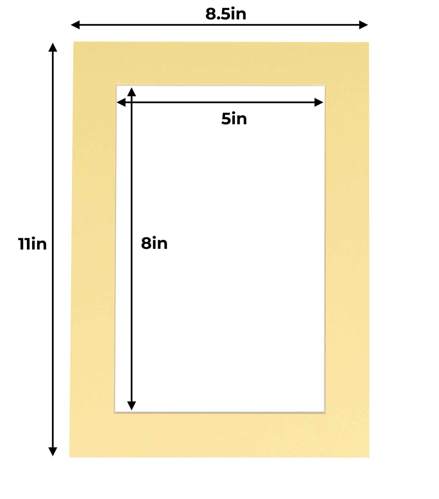 Pack of 25 Soft Yellow Precut Acid-Free Matboards