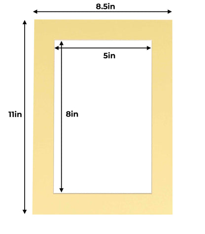 Pack of 25 Soft Yellow Precut Acid-Free Matboards