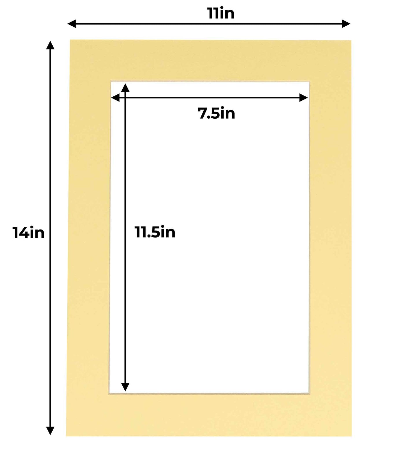 Pack of 25 Soft Yellow Precut Acid-Free Matboards