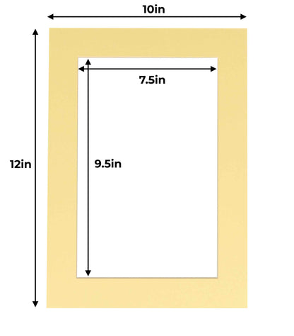 Soft Yellow Precut Acid-Free Matboard Set with Clear Bag & Backing